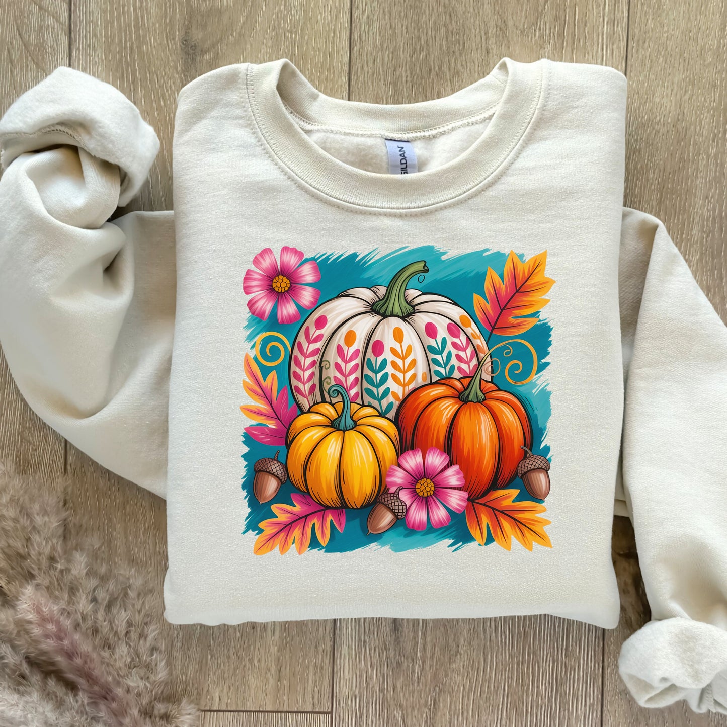 Fall Pumpkin Sweatshirt, Cozy Crewneck for Autumn,