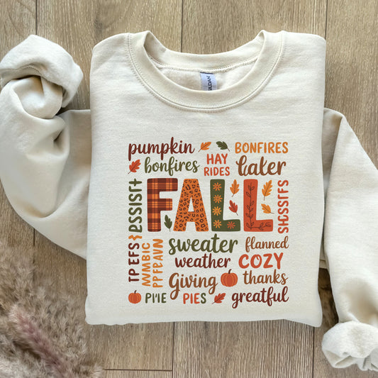 Cozy Fall Vibes Crewneck Sweatshirt, Autumn Apparel,
