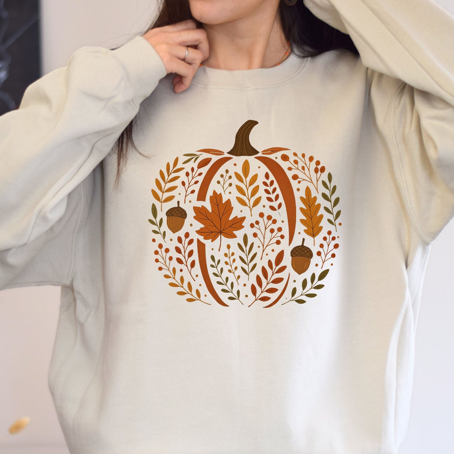 Pumpkin Brown Artistic Sweatshirt