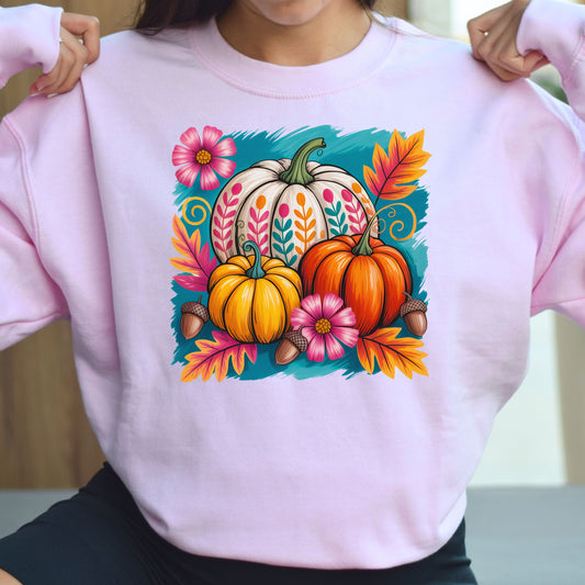 Fall Pumpkin Sweatshirt, Cozy Crewneck for Autumn,